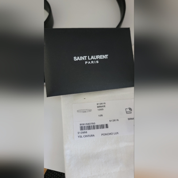 NWT Saint Laurent YSL Black Leather Belt with Silver Buckle - Picture 6 of 10